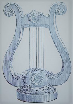 古代ギリシャの竪琴『リラ』の絵