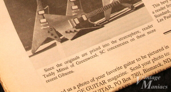 Vintage Guitar Magazineに掲載されたコリーナトリオ