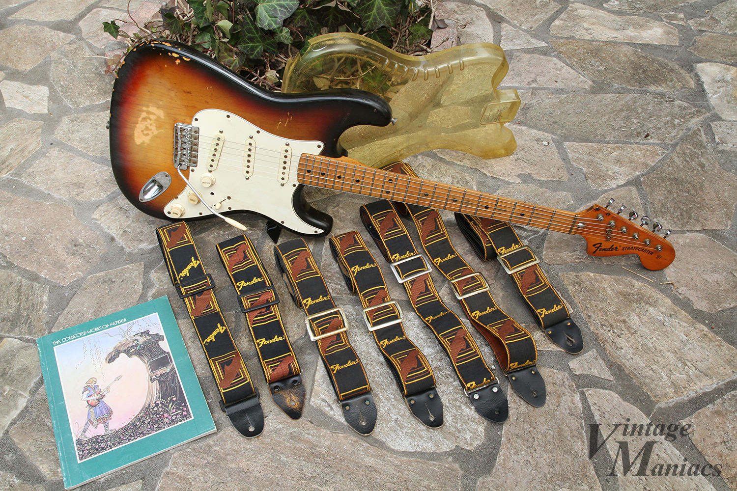 Fender ビンテージ モノグラム ギター ストラップ-