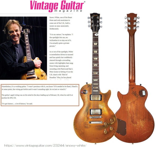 Vintage Guitar Magazineのスノーウィー・ホワイトのインタービュー記事